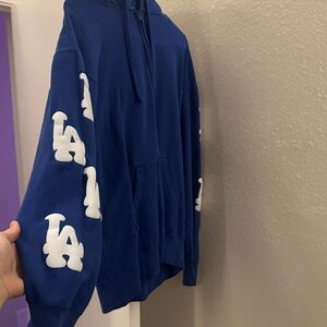 Blue Hoodie with White LA Dodgers Logo